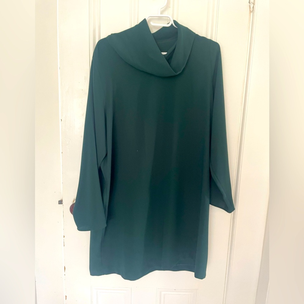 Zara Forest Green Cowl Neck Dress